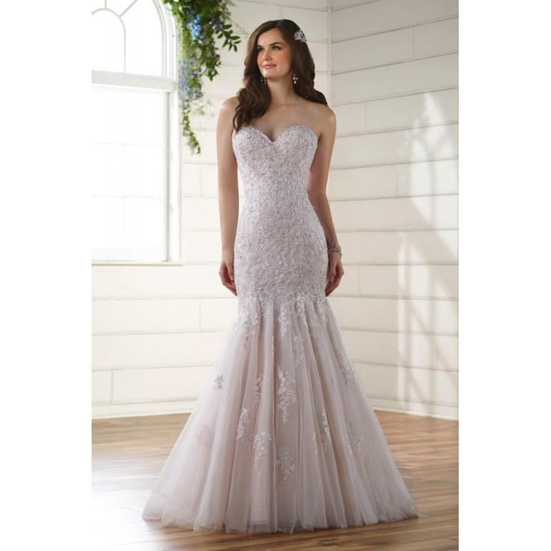 Hochzeit - Plus-Size Dresses Style D2116 by Essense of Australia - Ivory  White  Blush Lace Floor Sweetheart  Strapless Wedding Dresses - Bridesmaid Dress Online Shop