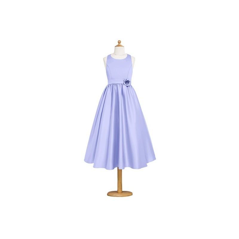 زفاف - Lavender Azazie Coraline JBD - Scoop Tea Length Satin Strap Detail Dress - Cheap Gorgeous Bridesmaids Store