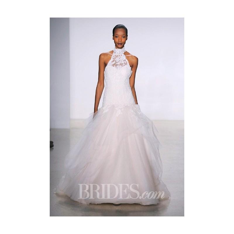 Mariage - Kenneth Pool - Fall 2014 - Sleeveless Lace Dropped Waist A-Line Wedding Dress - Stunning Cheap Wedding Dresses