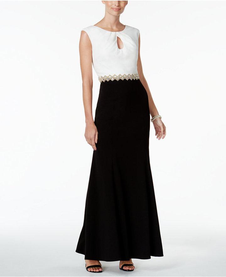 Mariage - Alex Evenings Colorblocked Evening Gown