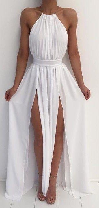 Свадьба - Long Custom Prom Dress,white Prom D