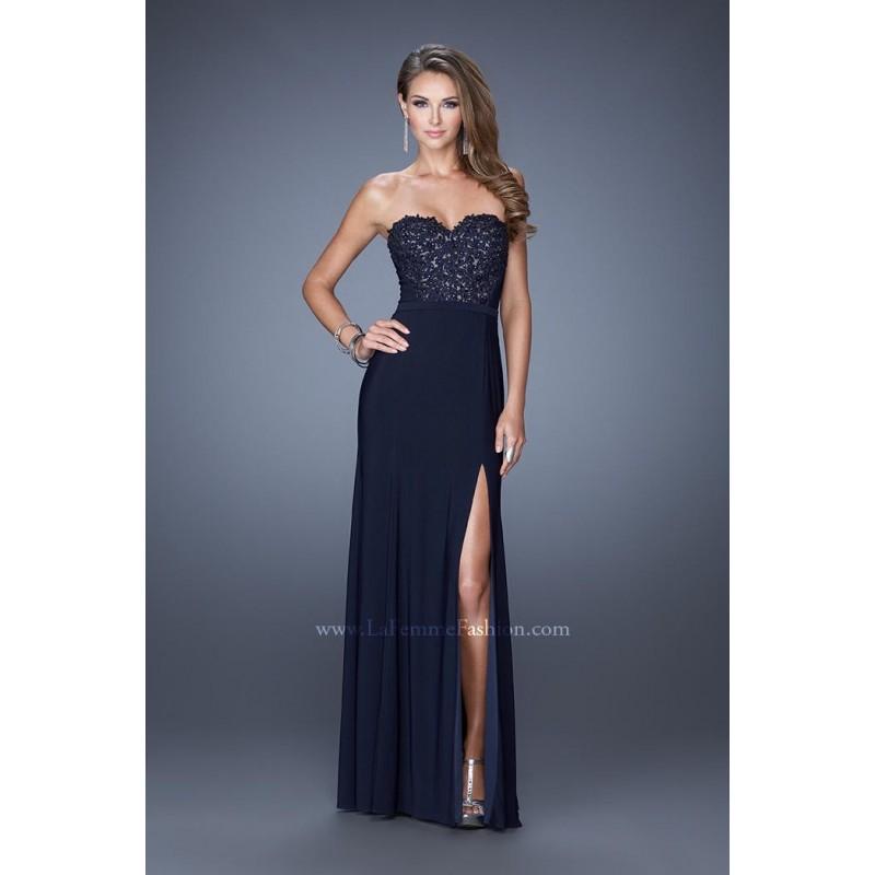 زفاف - La Femme 20680 Gunmetal,Navy Dress - The Unique Prom Store
