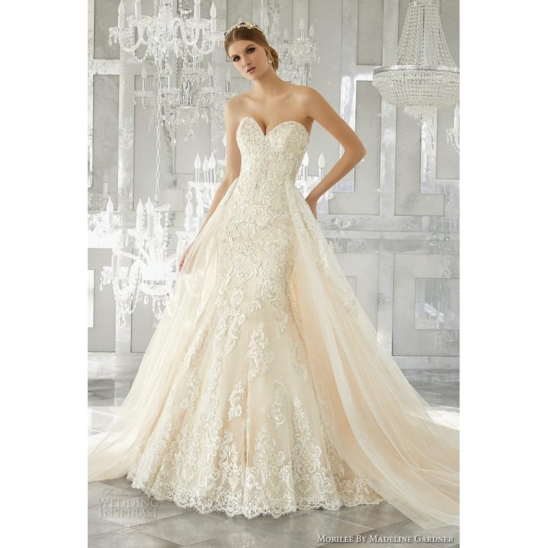 Wedding - Morilee by Madeline Gardner 8193 Fall/Winter 2017 Melrose Wedding Dress Sweet Detachable Fall Sweetheart Wedding Gown - Top Design Dress Online Shop
