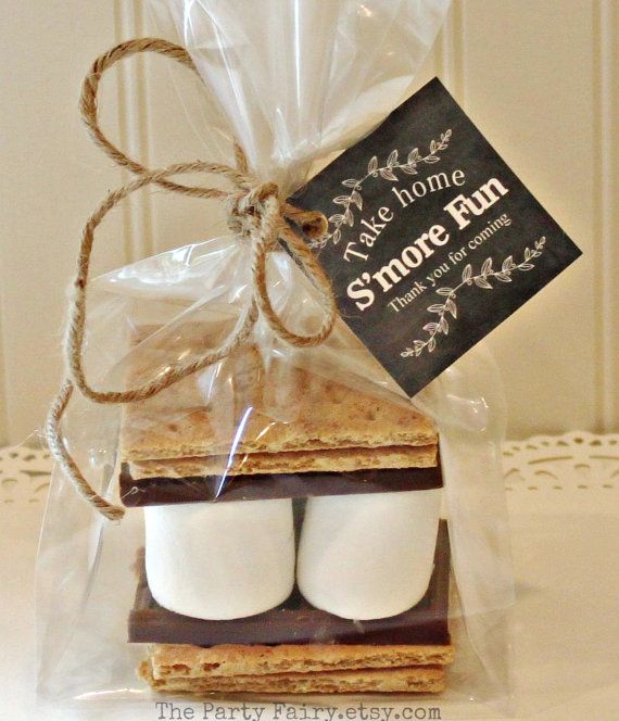 Свадьба - S'mores Party Favor Kits, 25 S'mores Favor Kits With Chalkboard Tag, S'mores Wedding Favors, Cowboy Party, Camping, Party Favor, Baby Shower