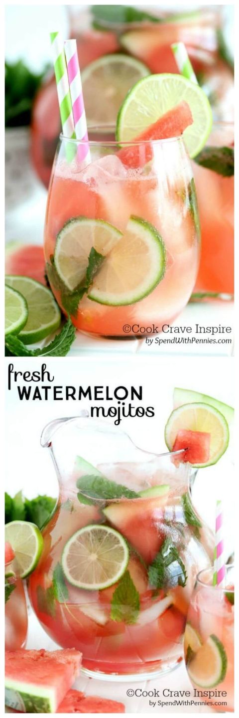 Hochzeit - Fresh Watermelon Mojitos