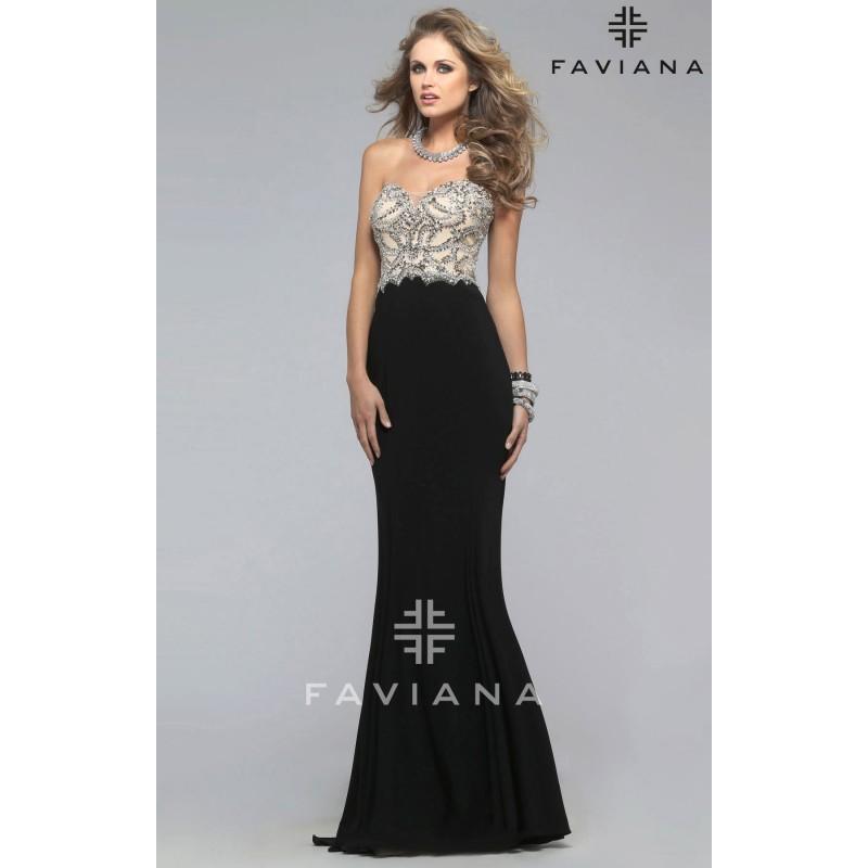 Hochzeit - Black Faviana S7731 - Jersey Knit Dress - Customize Your Prom Dress