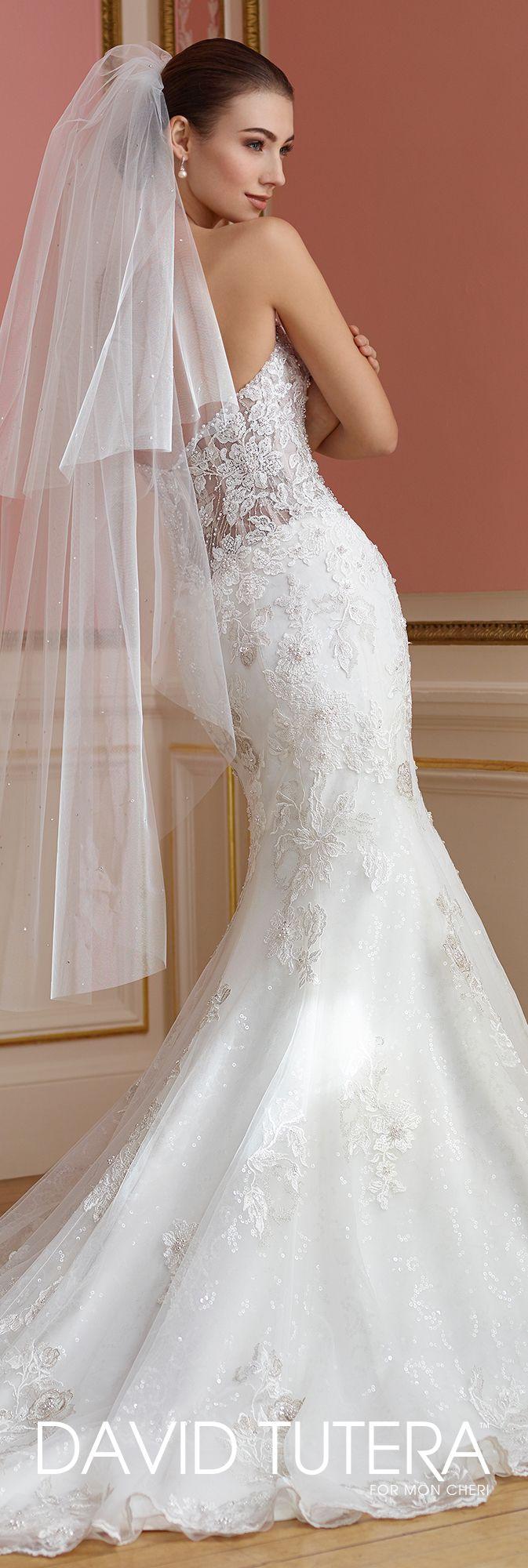 Wedding - Strapless Sheer Lace Bodice Wedding Dress - 217209 Vada