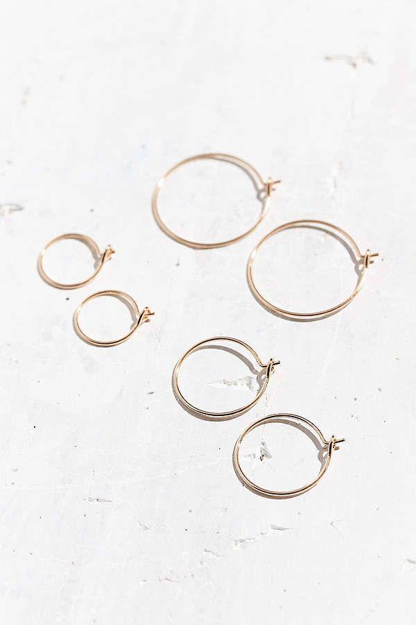 Wedding - Brass Wire Hoop Earring Set