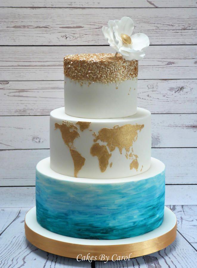 Hochzeit - World Map Cake