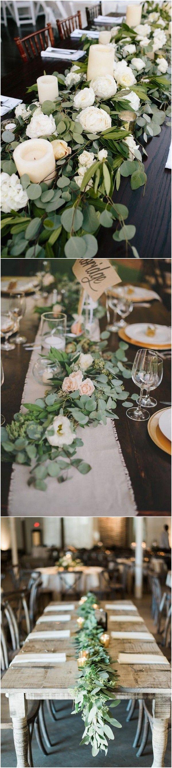 Mariage - Trending-20 Chic White And Green Wedding Centerpiece Ideas