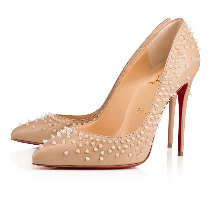 Hochzeit - Escarpic 100 Nude/Mica Apricot Leather - Women Shoes - Christian Louboutin