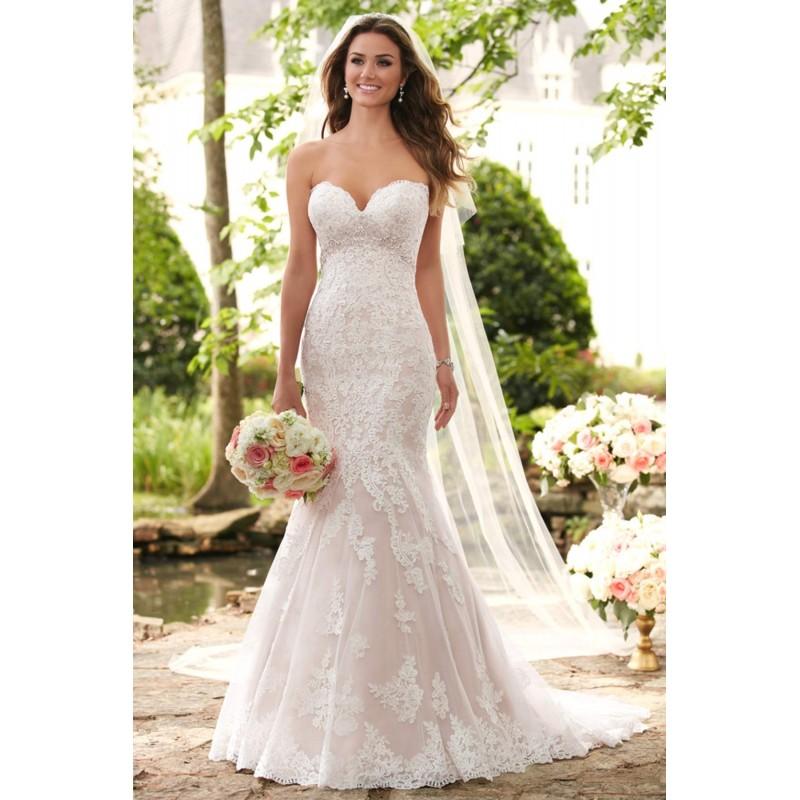 Hochzeit - Stella York Style 6379 by Stella York - Ivory  White  Blush Lace Floor Sweetheart  Strapless Wedding Dresses - Bridesmaid Dress Online Shop