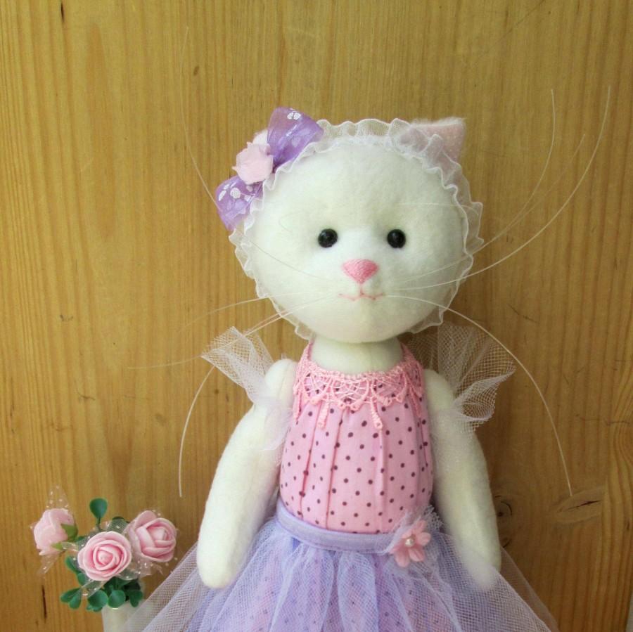 Wedding - Сat doll ,Сat doll ballerina,Cat Stuffed Animal, Cat Plushie,Cat Handmade Doll,Сat Decorative toy,girl gift,Ballerina doll,cat lover gift