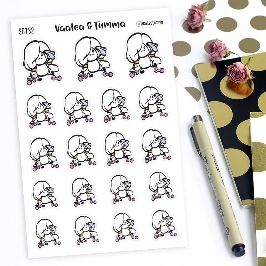 Printed Stickers Reminder Black Girl Work out Planner Stickers Exercise Stickers Functional Erin Condren Cute Girl Stickers Chef