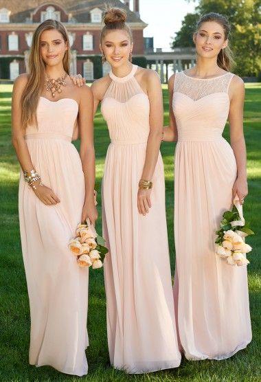 Hochzeit - Nude Color Bridesmaid Dress