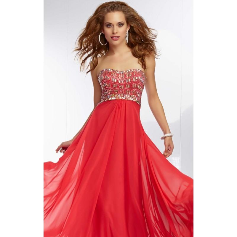 Wedding - Lipstick Strapless Chiffon Gown by Paparazzi by Mori Lee - Color Your Classy Wardrobe