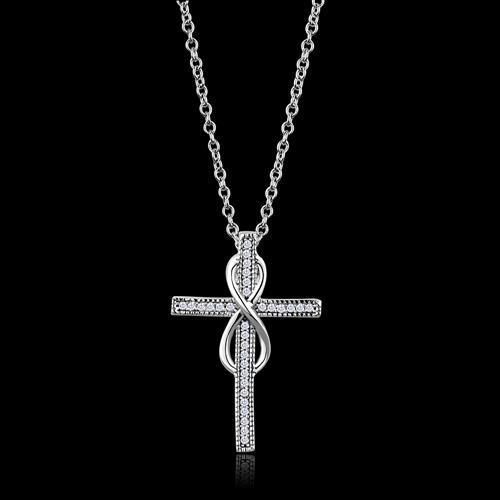 زفاف - 1.1TCW Pave Russian Lab Diamond Cross Necklace Pendant