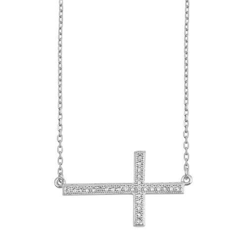 Mariage - 1.6TCW Pave Russian Lab Diamond Cross Necklace Pendant