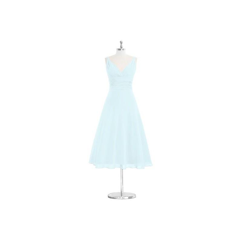 زفاف - Mist Azazie Jayla - Chiffon Tea Length V Neck V Back Dress - Cheap Gorgeous Bridesmaids Store