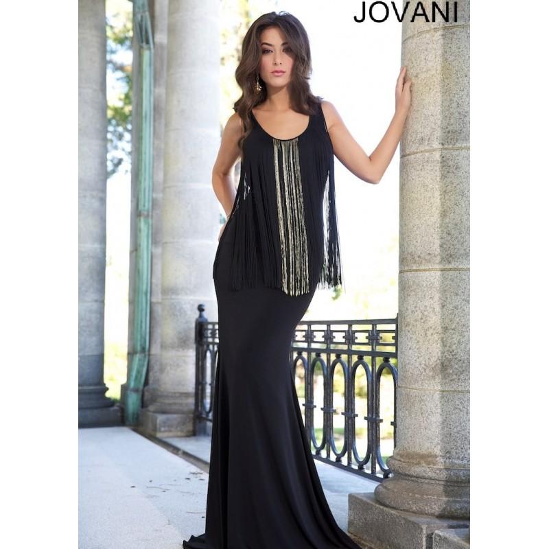 Mariage - Jovani 88147 Fringe Evening Gown - 2017 Spring Trends Dresses