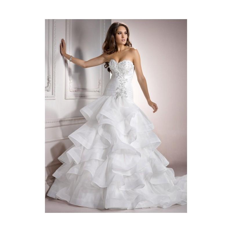 Mariage - Sweetheart Court Train Organza Wedding Dress In Canada Wedding Dress Prices - dressosity.com
