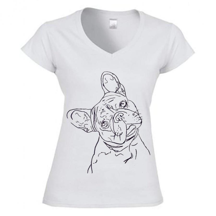 Wedding - Subtle - french bulldog silohette women's t-shirt. Dog shirt for women. Casual tees college student gift. Present ideas for daughter or wife