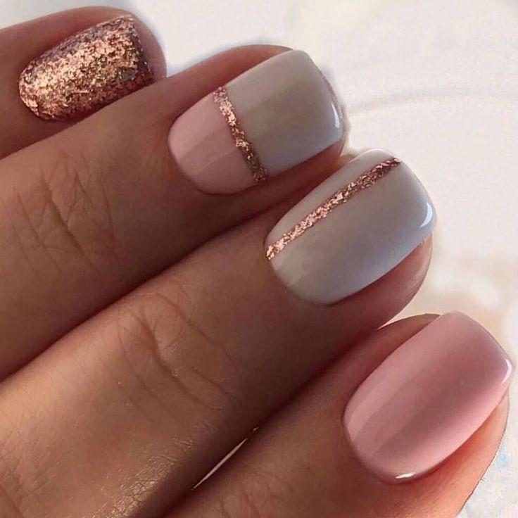 Wedding - Glitter Striped Nails