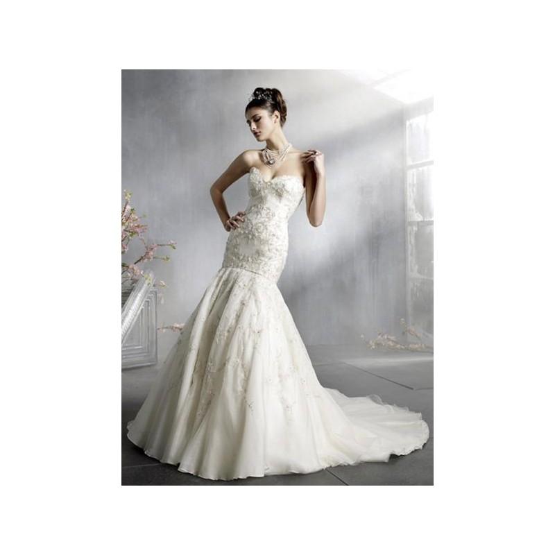 Mariage - Intriguing Applique Beads Working Sweetheart Mermaid Organza Satin Chapel Train Bridal Gown In Canada Wedding Dress Prices - dressosity.com