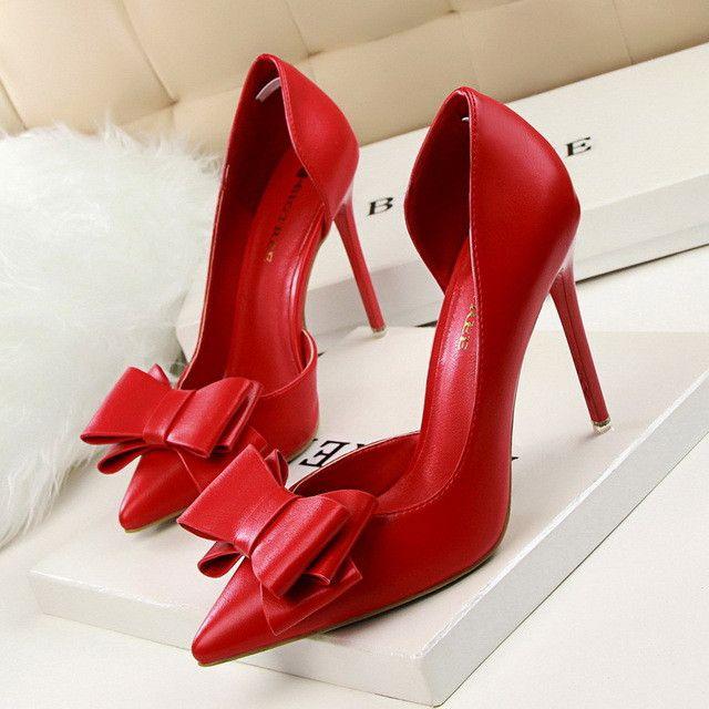 Свадьба - Sweet Bowknot High-heeled Shoes - 7 Colors