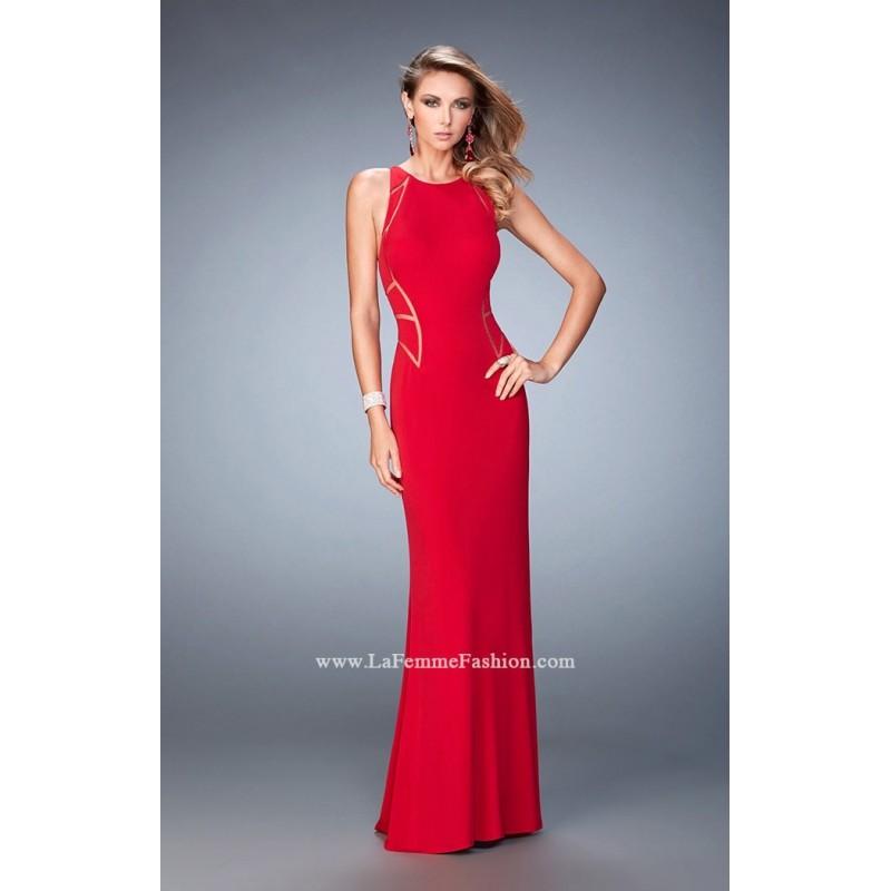 Mariage - Red La Femme 22274 - Sheer Dress - Customize Your Prom Dress