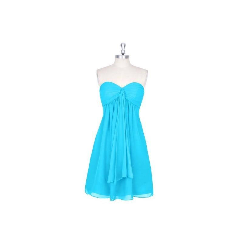 زفاف - Pool Azazie Jessica - Back Zip Mini Sweetheart Chiffon Dress - Charming Bridesmaids Store