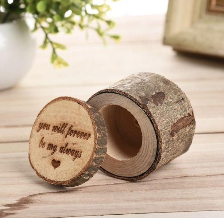 Hochzeit - Wood Ring Box - You Will Forever Be My Always