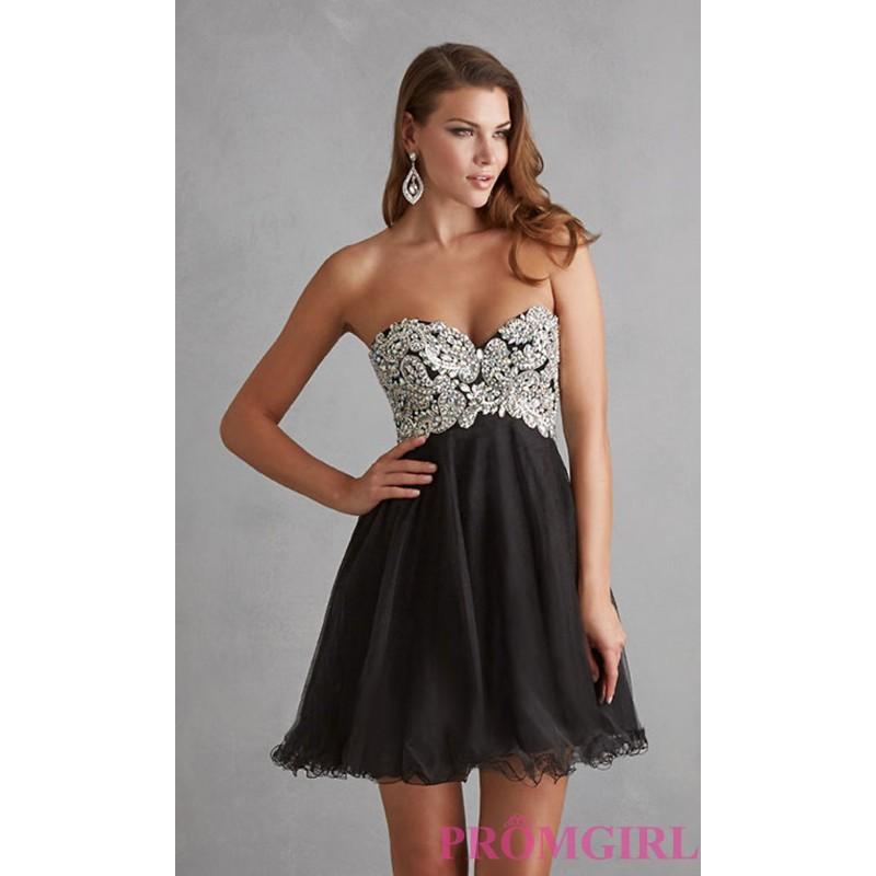 Mariage - Short Strapless Empire Waist Dress by Night Moves - Brand Prom Dresses