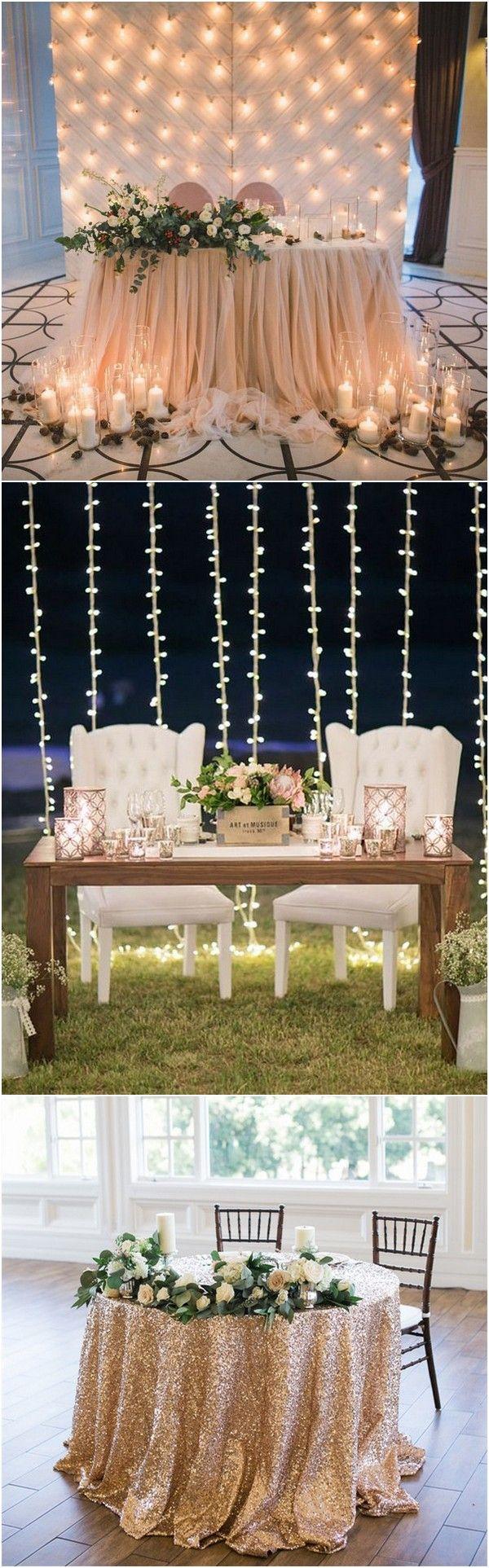 زفاف - 15 Romantic Wedding Sweetheart Table Decoration Ideas