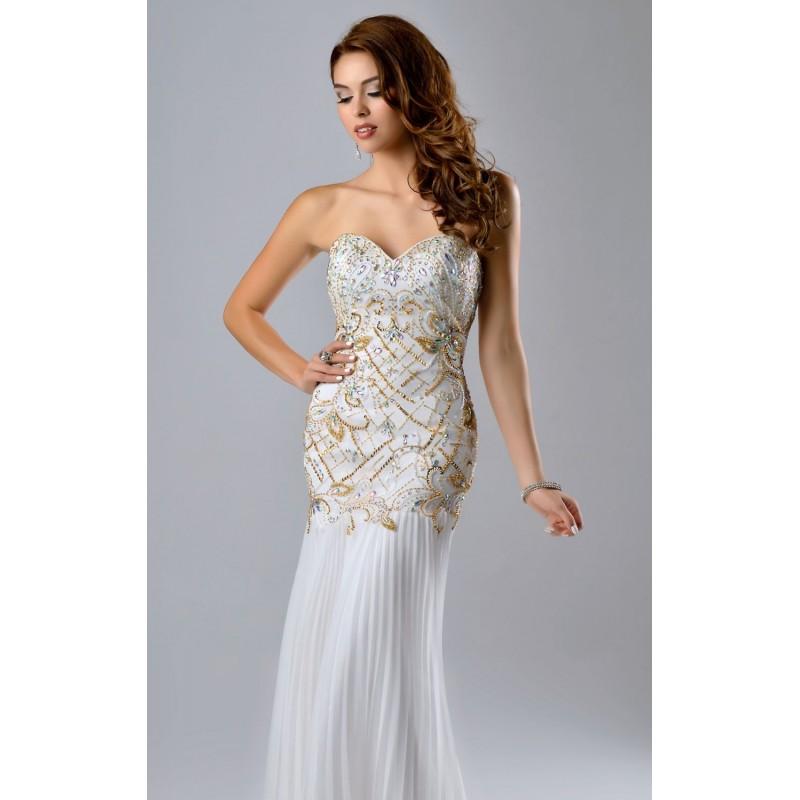 Wedding - Embellished Pleated Gown Dress by Nina Canacci 7121 - Bonny Evening Dresses Online 