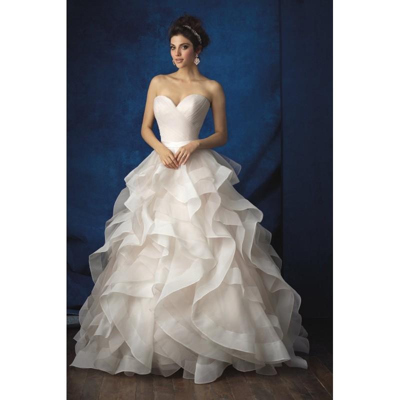 زفاف - Style 9375 by Allure Bridals - Ivory  White  Blush  Pink Organza  Tulle Floor Sweetheart  Strapless Ballgown Wedding Dresses - Bridesmaid Dress Online Shop
