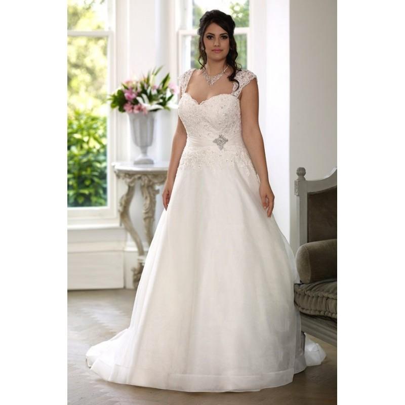 Wedding - Sonsie by Veromia Style SON91606 by Sonsie - Ivory  White Lace  Organza Floor Sweetheart  Straps A-Line Wedding Dresses - Bridesmaid Dress Online Shop