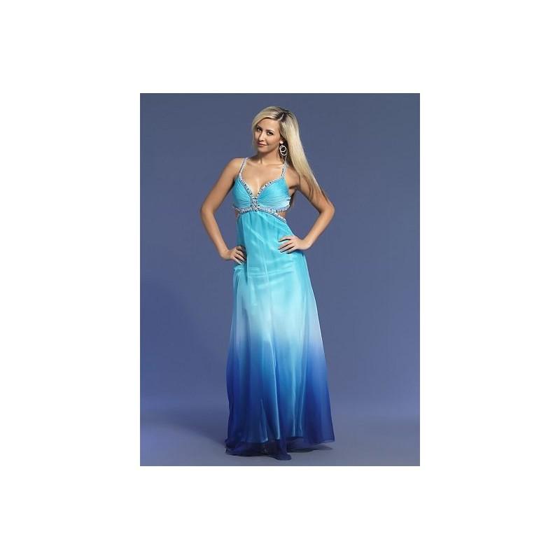 Hochzeit - Dave and Johnny Blue Ombre Chiffon Prom Dress 7674 - Brand Prom Dresses