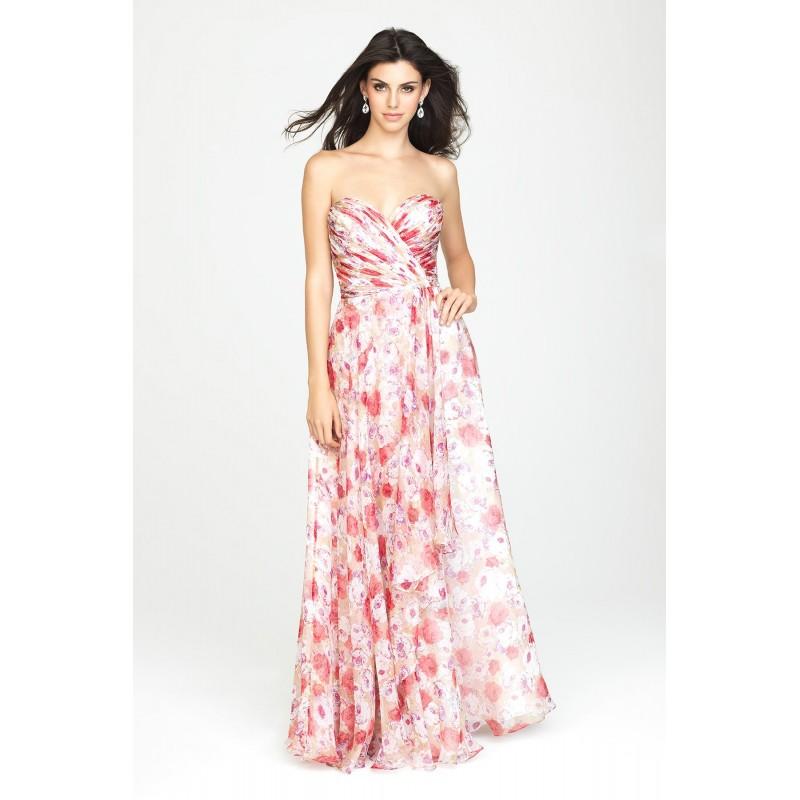 Wedding - Style 1436 by Allure Bridesmaids - Chiffon Floral Print Floor Sweetheart  Strapless A-Line Bridesmaids Dresses - Bridesmaid Dress Online Shop