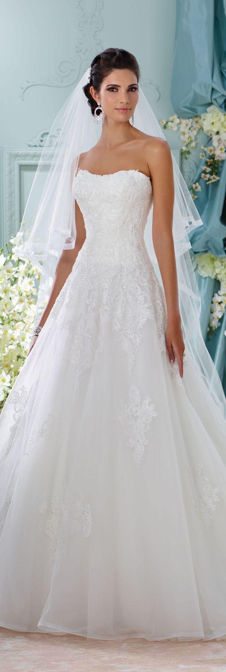 Свадьба - Embroidered A-Line Wedding Dress- 116208 Alesea- David Tutera