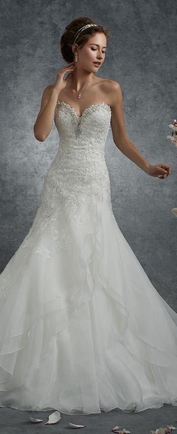 Hochzeit - Organza A-line Wedding Dress With Beaded Appliqués Sophia Tolli Y21741