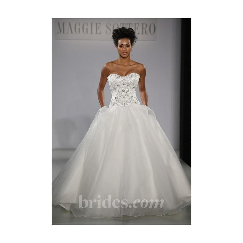 Wedding - Maggie Sottero - Fall 2013 - Allison Strapless Organza and Satin Ball Gown Wedding Dress with Beaded Bodice - Stunning Cheap Wedding Dresses