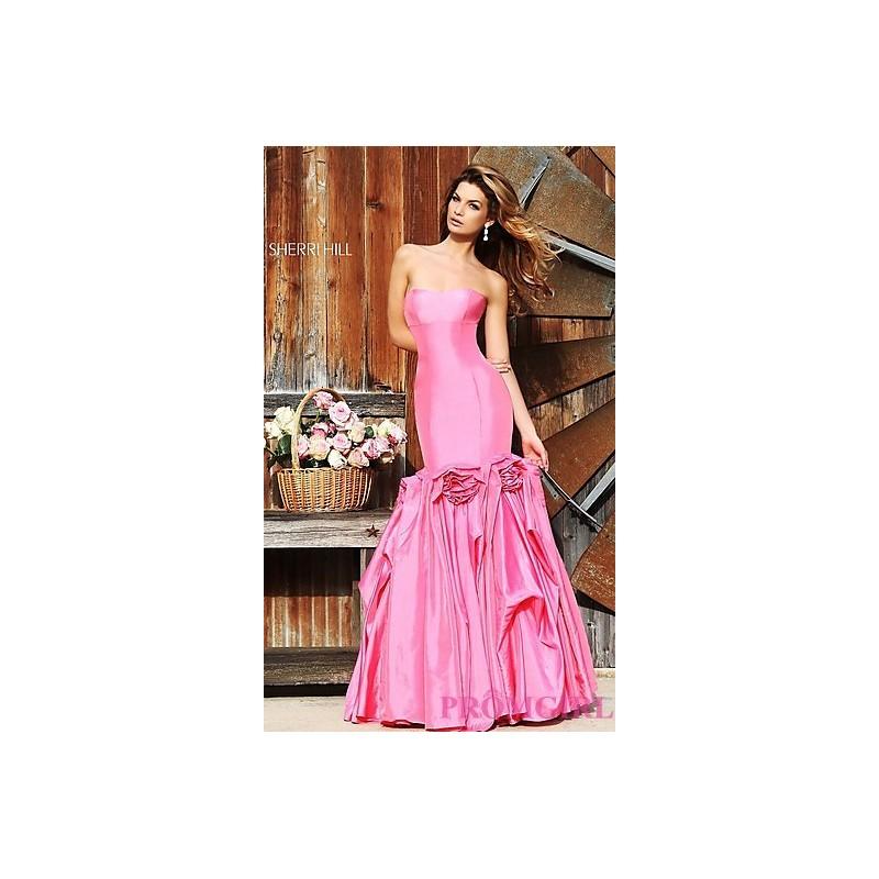 Wedding - SH-32235 - Floor Length Strapless Sherri Hill Mermaid Gown - Bonny Evening Dresses Online 