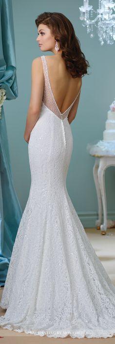 Свадьба - Lace And Sequin Wedding Dress- 216154- Enchanting By Mon Cheri