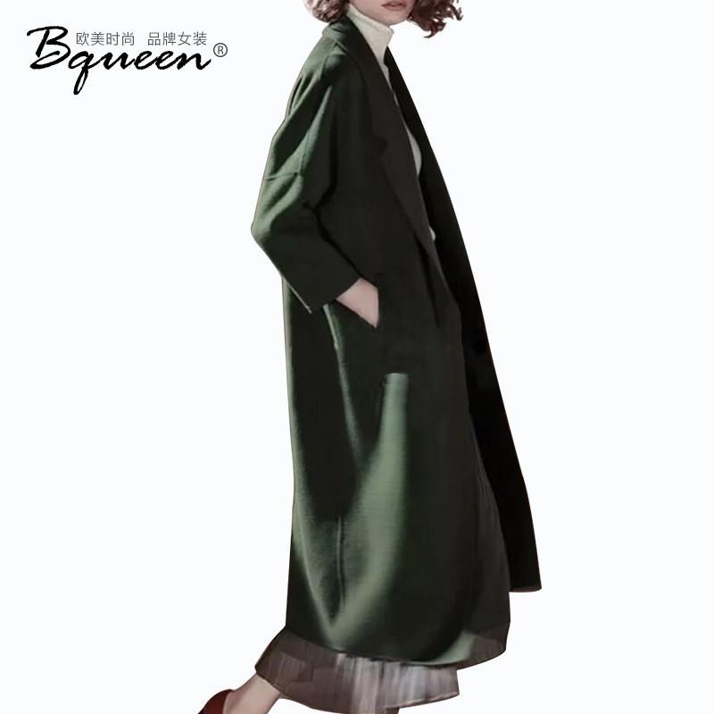 زفاف - 2017 winter stylish new solid color loose suit as seven-sleeve long woolen coat - Bonny YZOZO Boutique Store