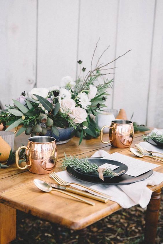 Hochzeit - 30 Copper And Greenery Wedding Color Ideas