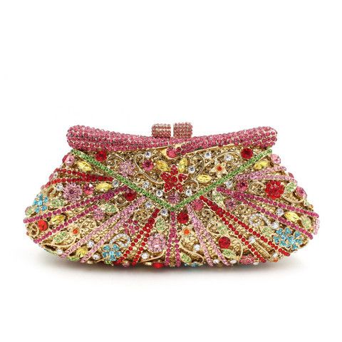 Mariage - Luxury Rhinestone Minaudiere Box Clutches For Women Wedding, Party And Prom