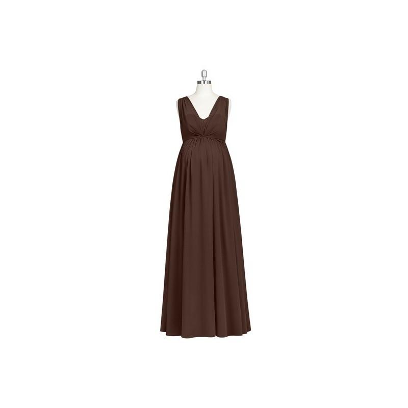 Wedding - Chocolate Azazie Bethany - Chiffon And Lace Stretch Knit Sweetheart Floor Length Back Zip - Cheap Gorgeous Bridesmaids Store