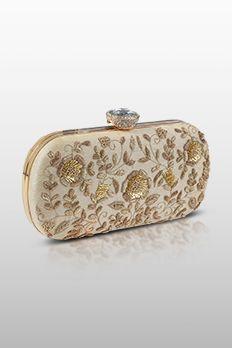 Wedding - Embroidered Metal Frame Clutch