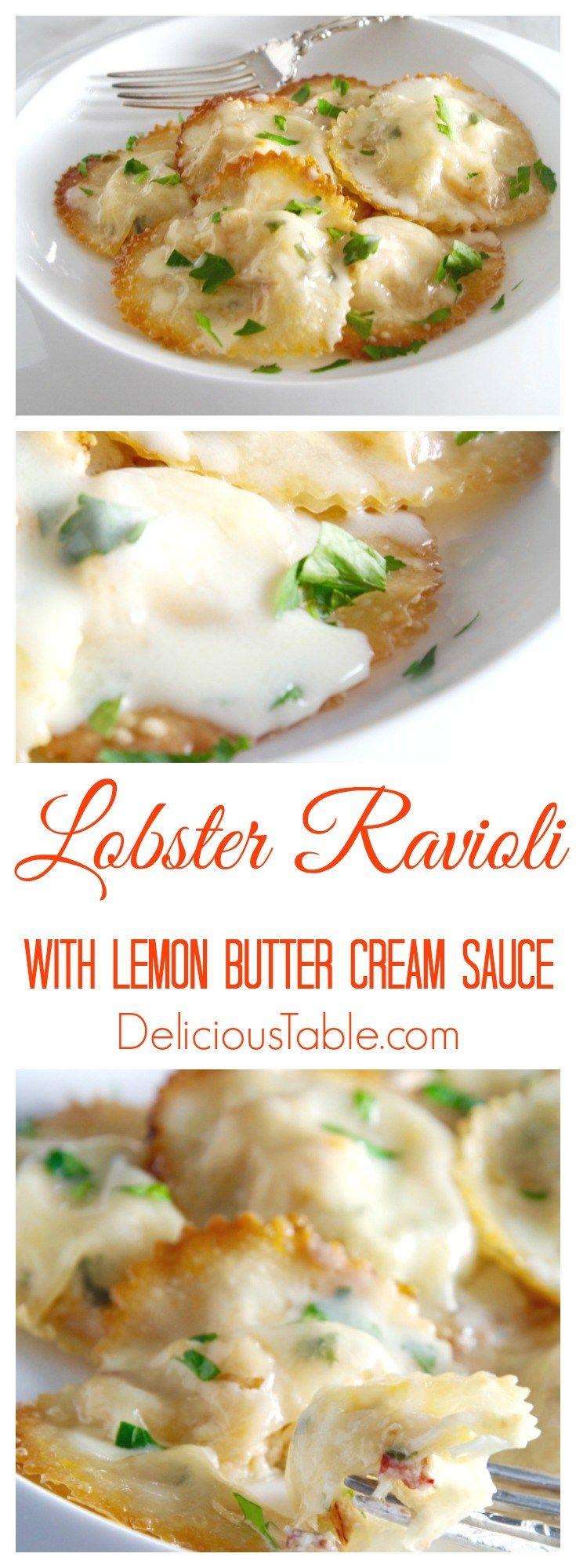 زفاف - Baked Lobster Ravioli - Lemon Butter Cream Sauce